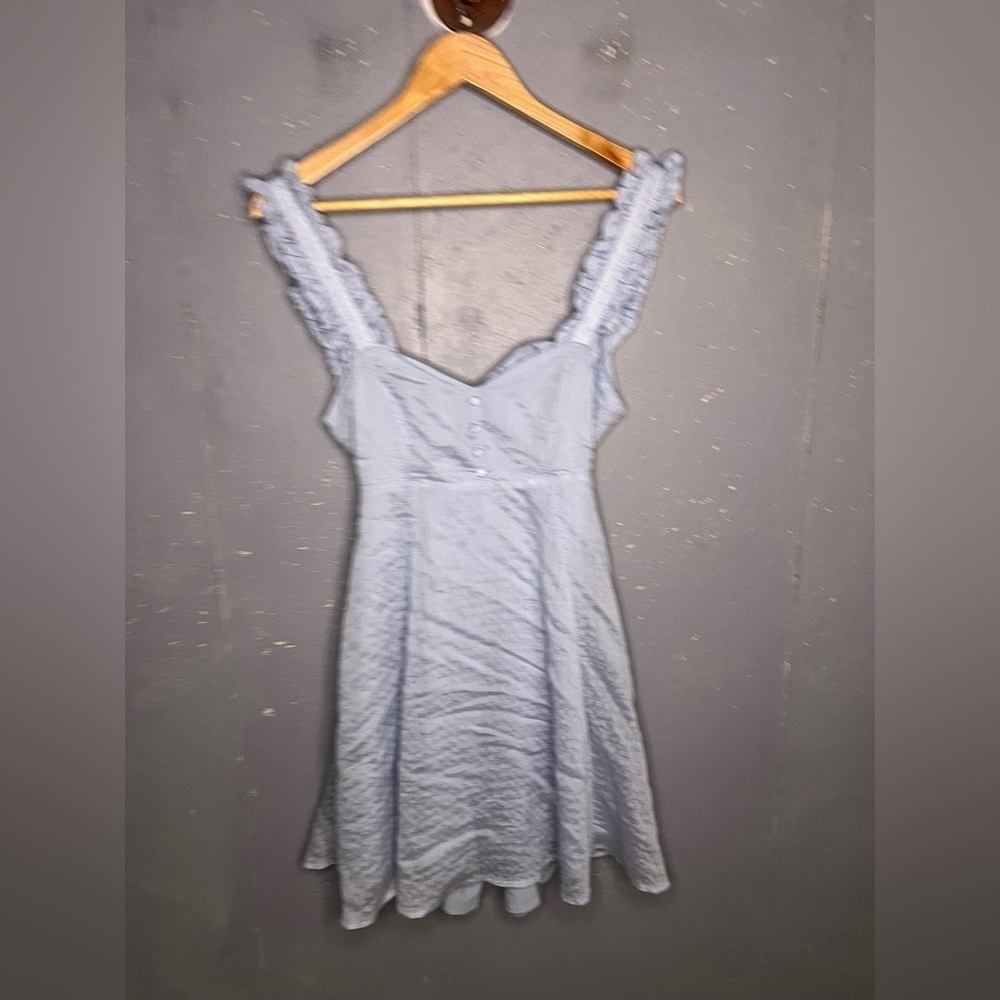 Lulus Effortlessly Darling Light Blue Tie-Back Ruffled Mini Dress (Small) - Picture 4 of 8